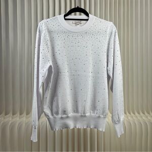 NANETTE LEPORE White Studded Sweatshirt